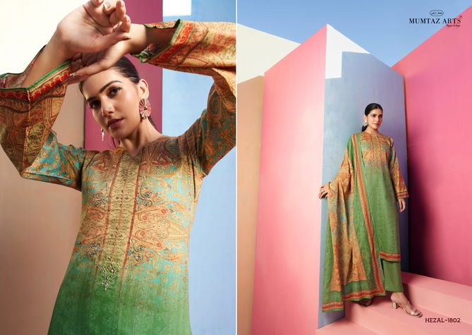 Hezal By Mumtaz Jam Satin Digital Printed Dress Material Orders In India